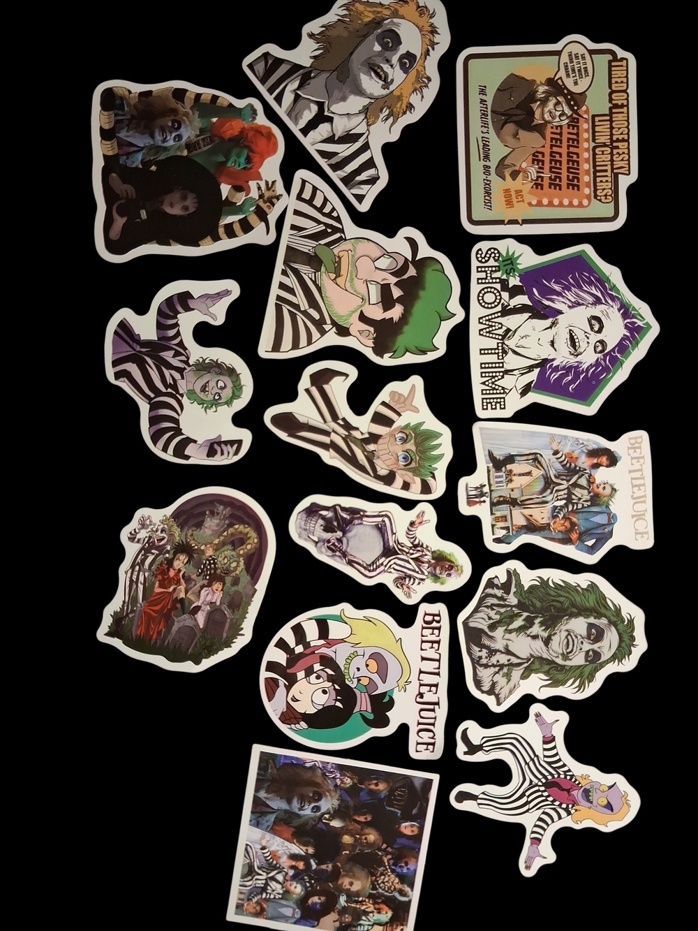 Beetlejuice Sticker Pack - Green, Black, White Accents